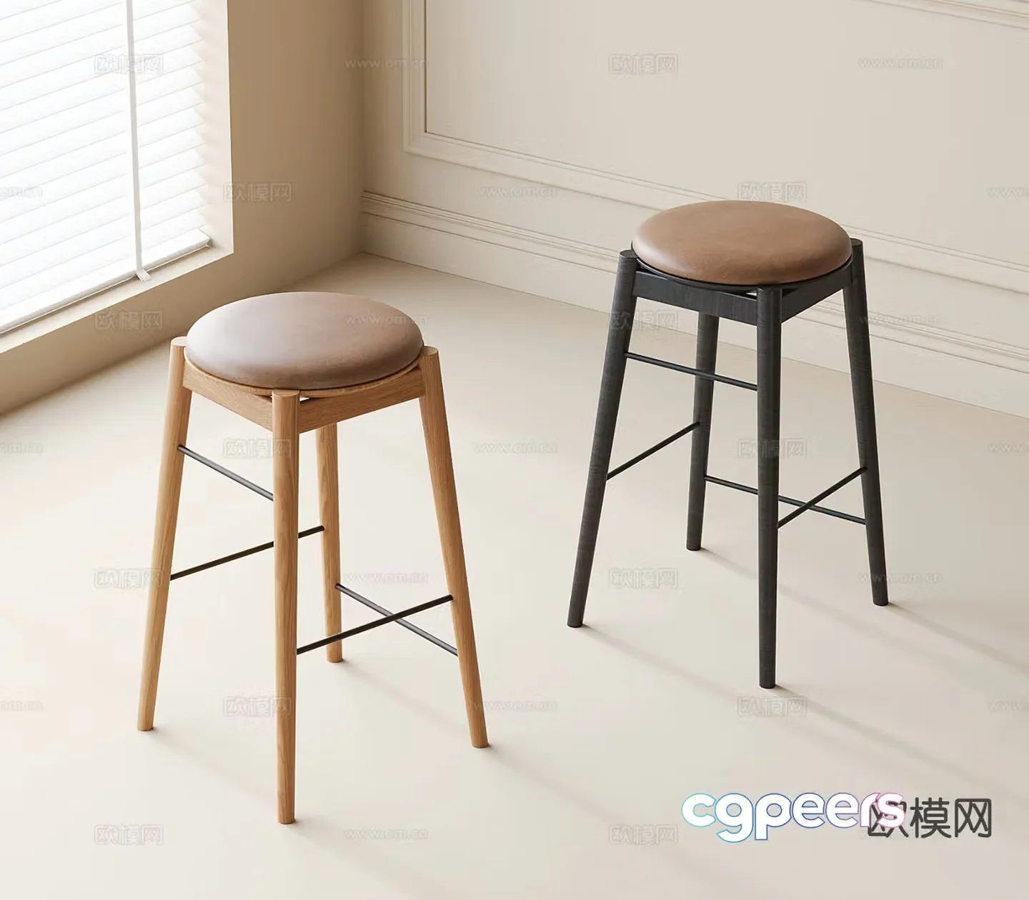 Wabi Sabi bar stool bar stool high stool 3d model