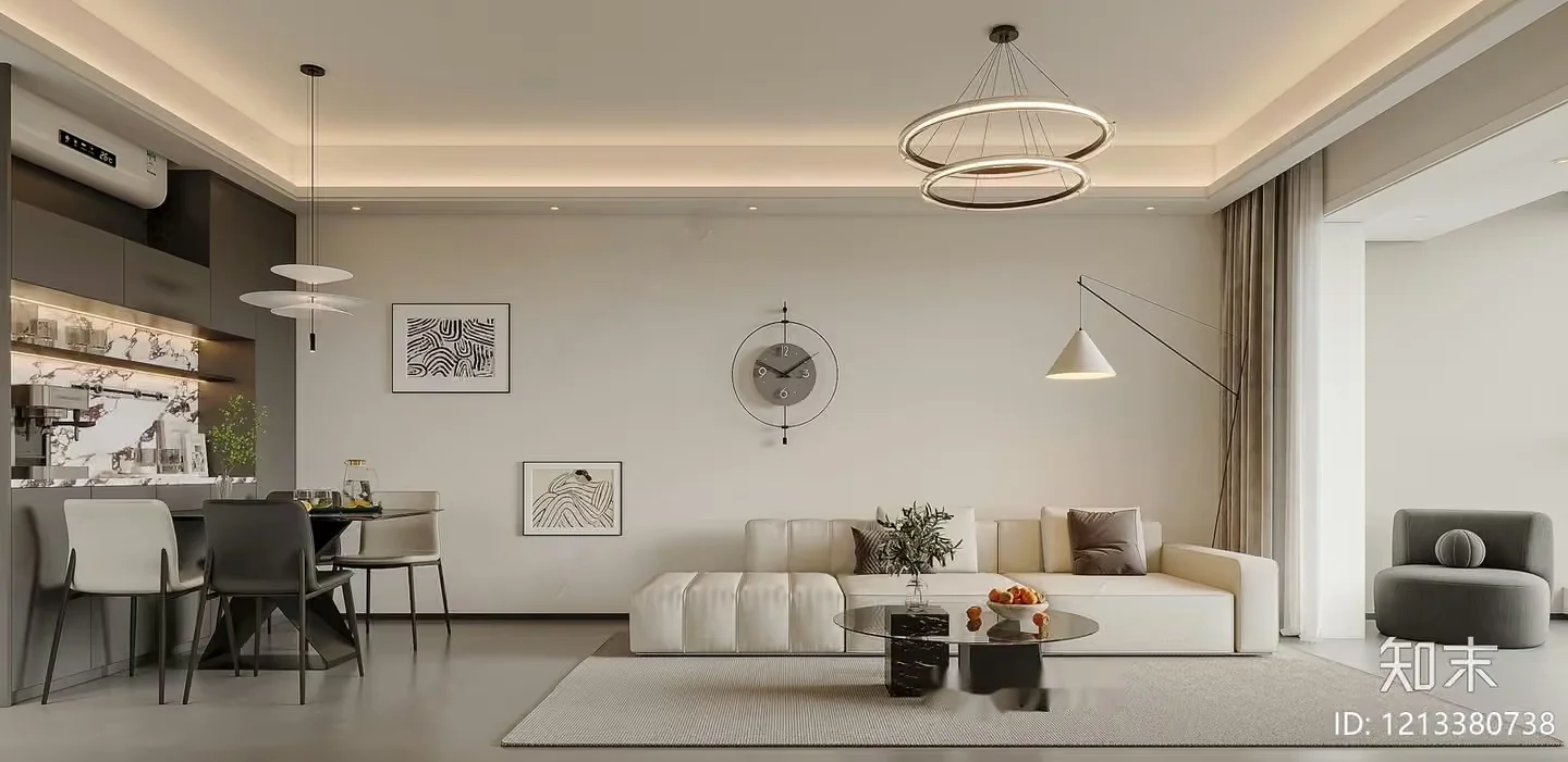 Modern Living Room 3D Model – 8017 – VRAY Render
