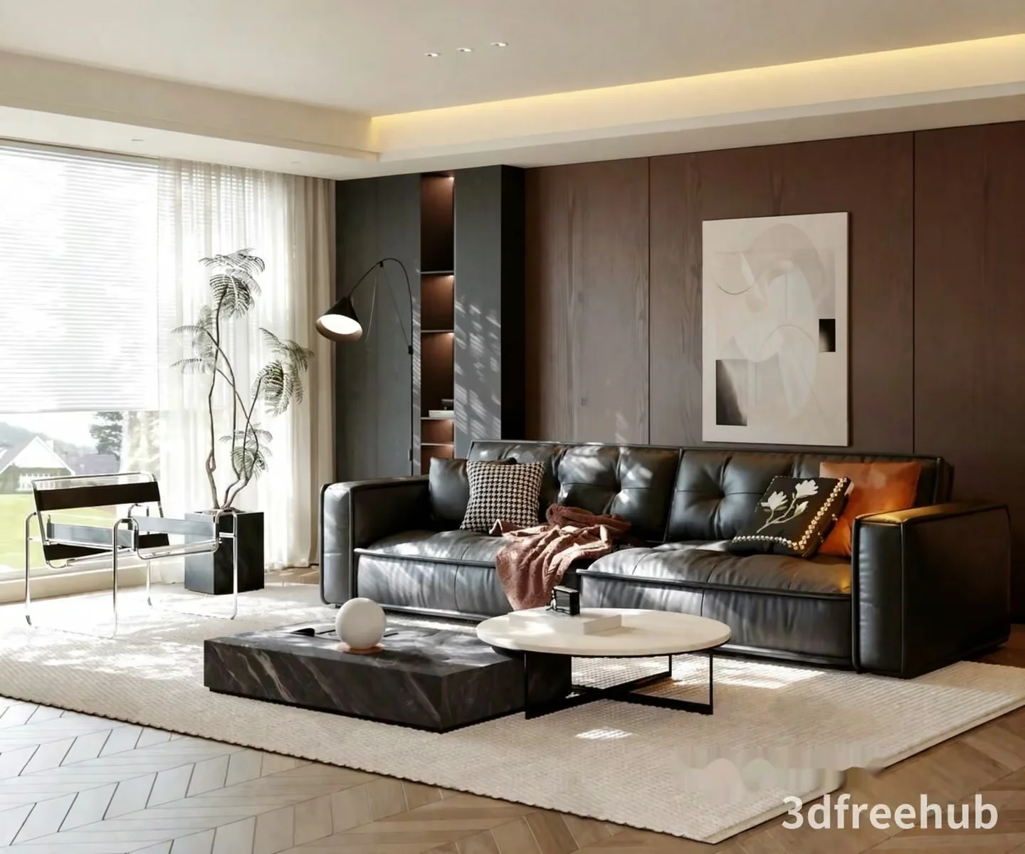 Modern Living Room 3D Model – 19634 – VRAY Render