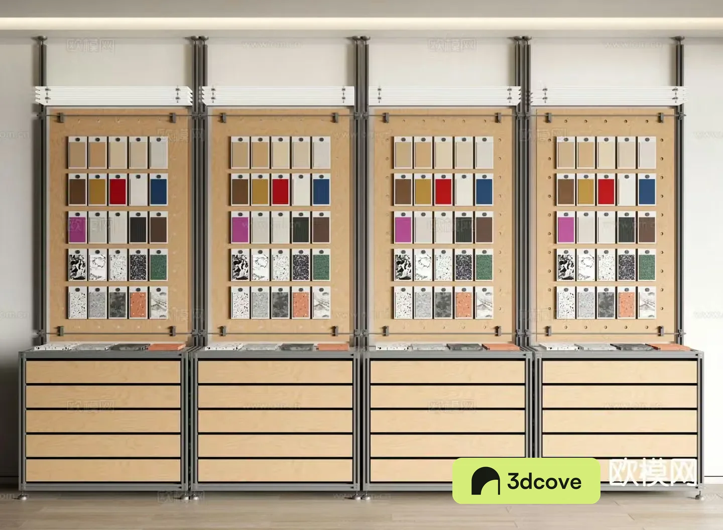 Modern showcase material display rack