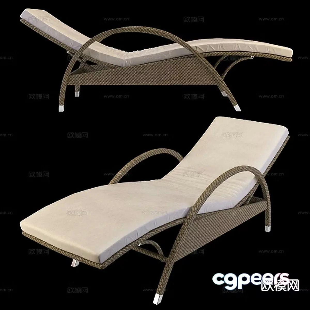 Outdoor lounge chair leisure lounge chair 3d model