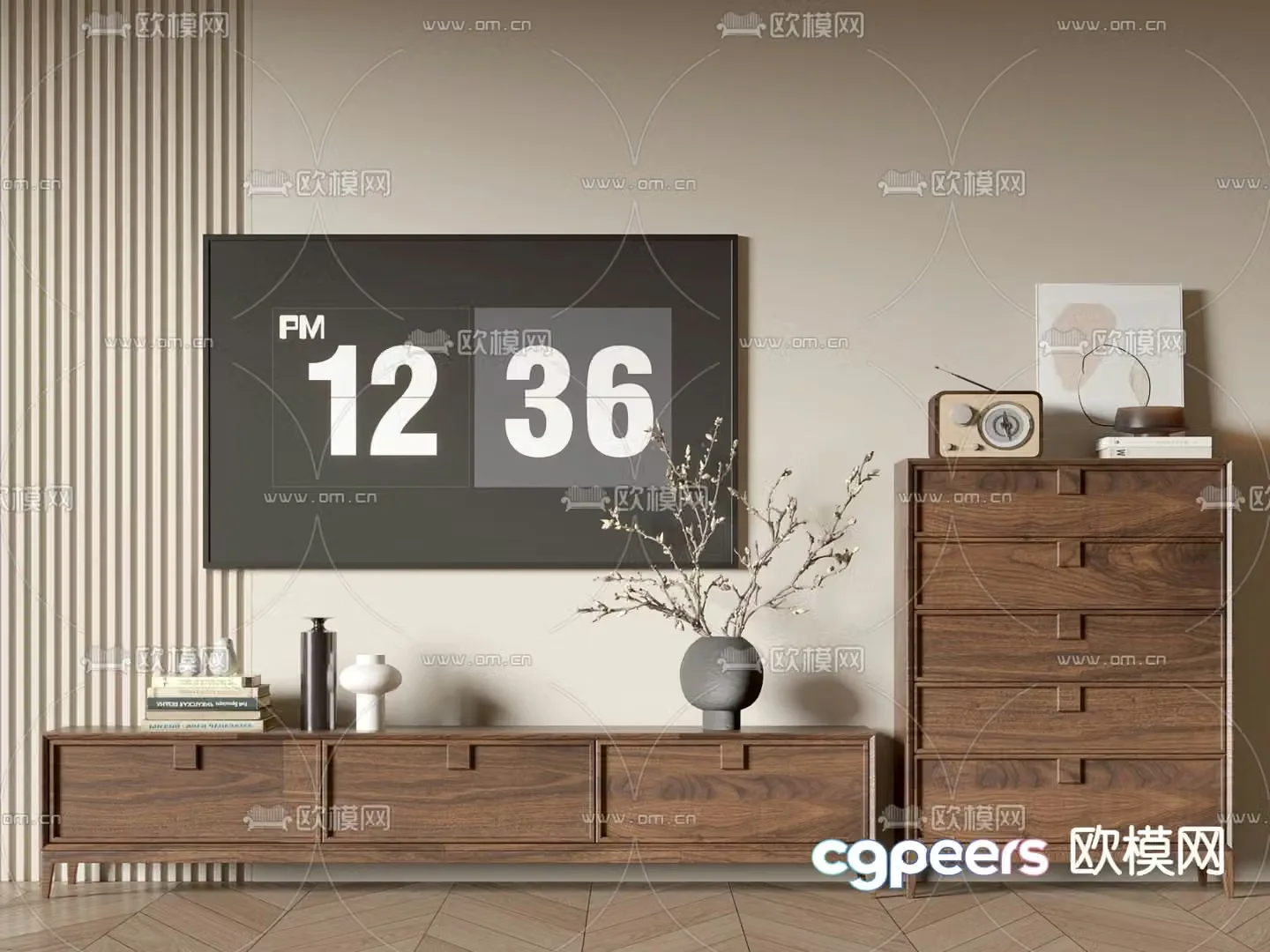 Medieval style TV cabinet 3D model