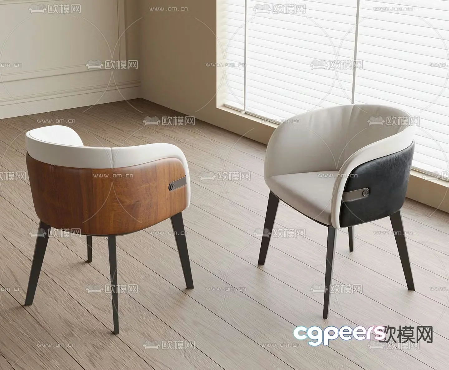 Modern dining chair single chair 3d model