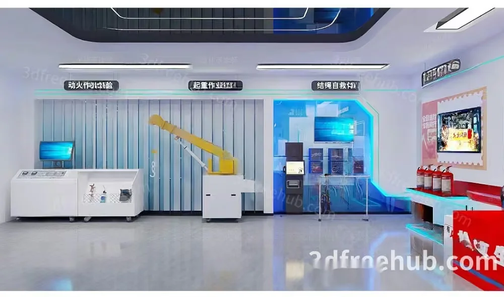 The Main Subject In This Image Is A Futuristic-Looking Room With Various Machines And 3D Model – 18850 – VRAY Render