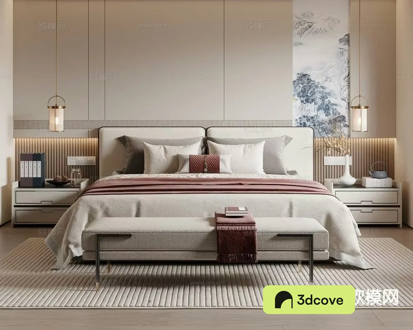 New Chinese style double bed