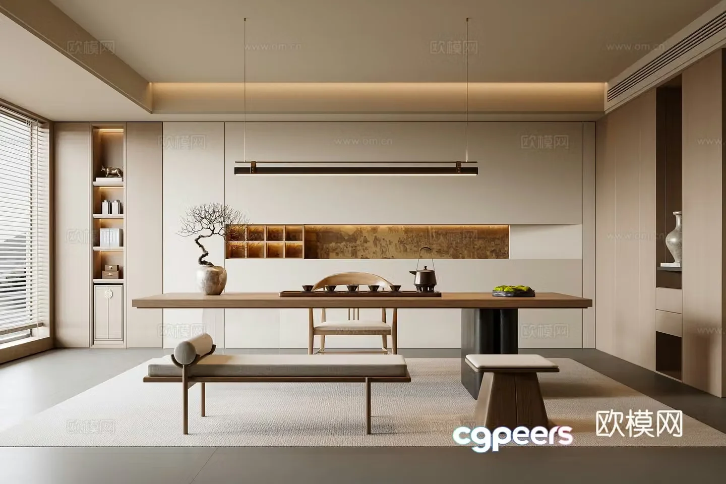 New Chinese tea room 3D model