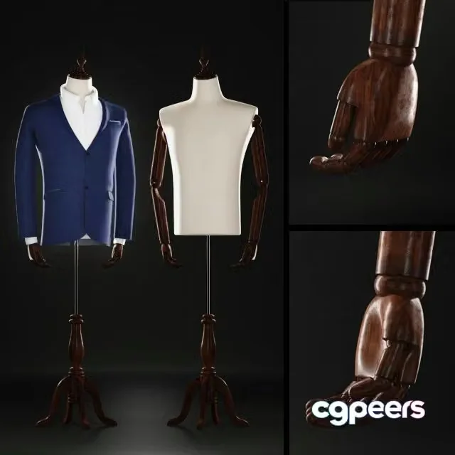 3ds Max Free – Classic mannequin with jacket and shirt