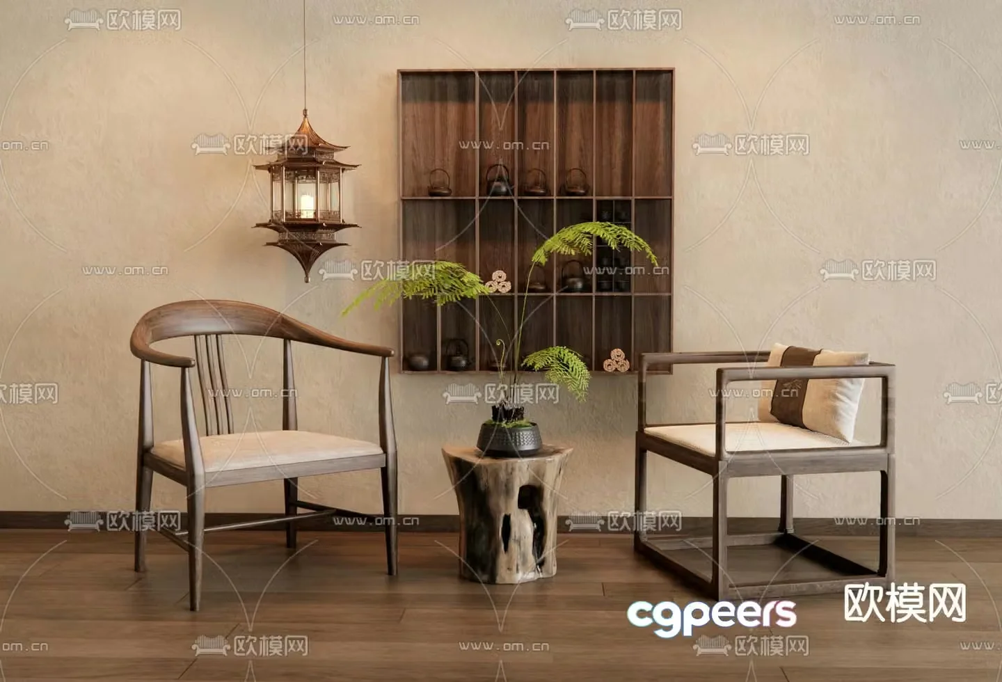 New Chinese style leisure chair 3d model