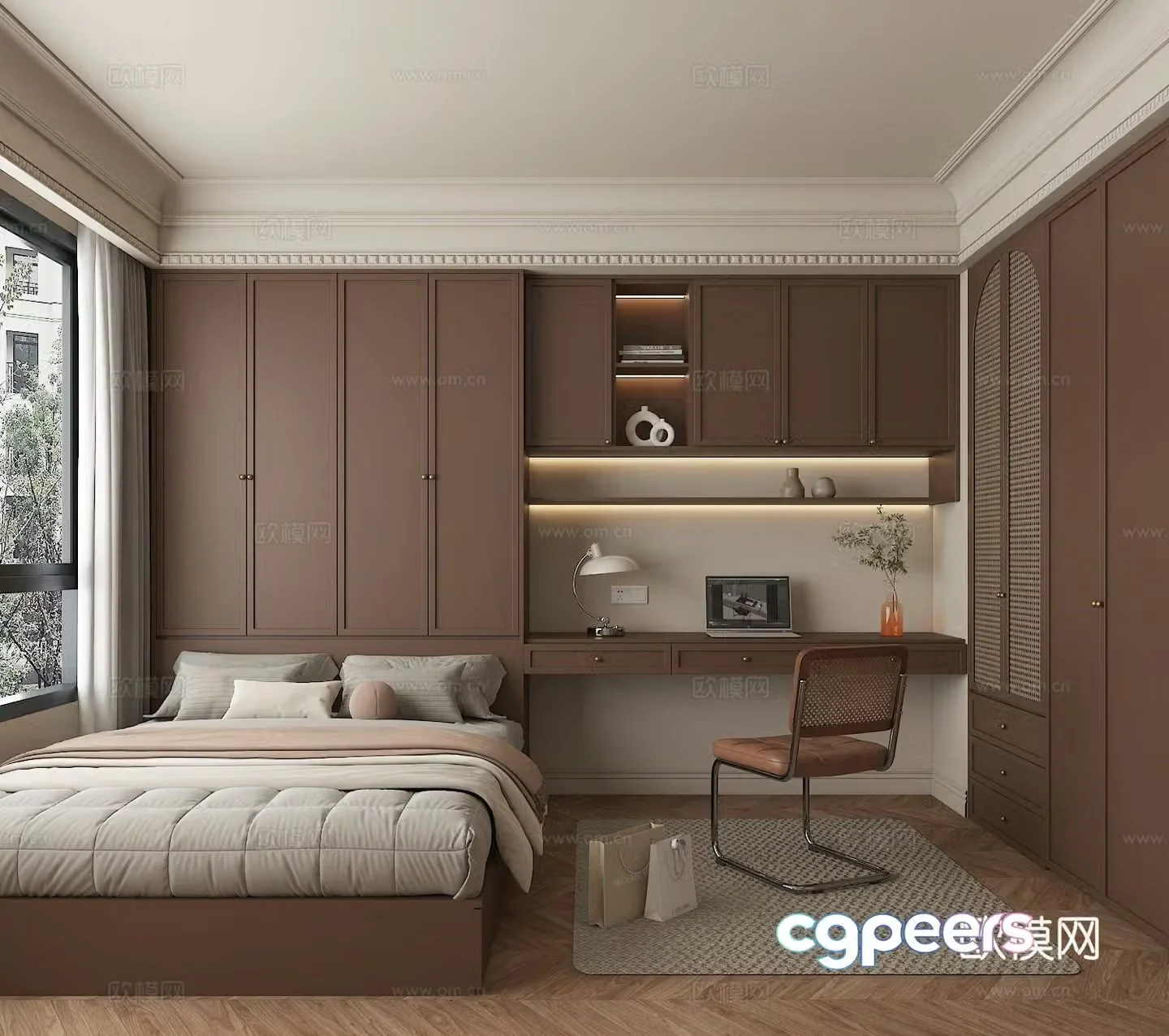 Middle style tatami bedroom 3d model 3d model