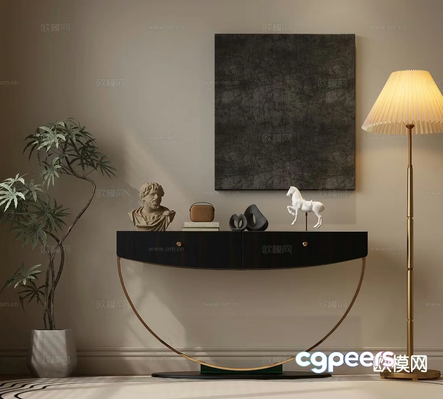 Italian side cabinet 3D model
