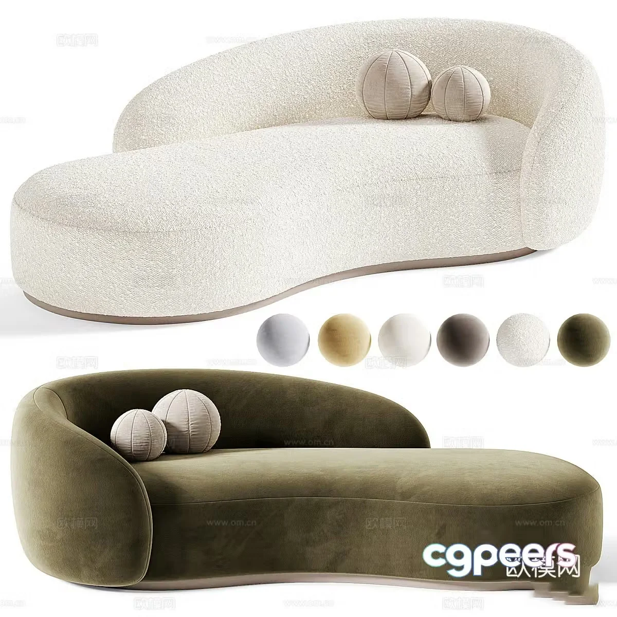 Modern Cream Style Eichholtz Bernd Sofa 3d Model