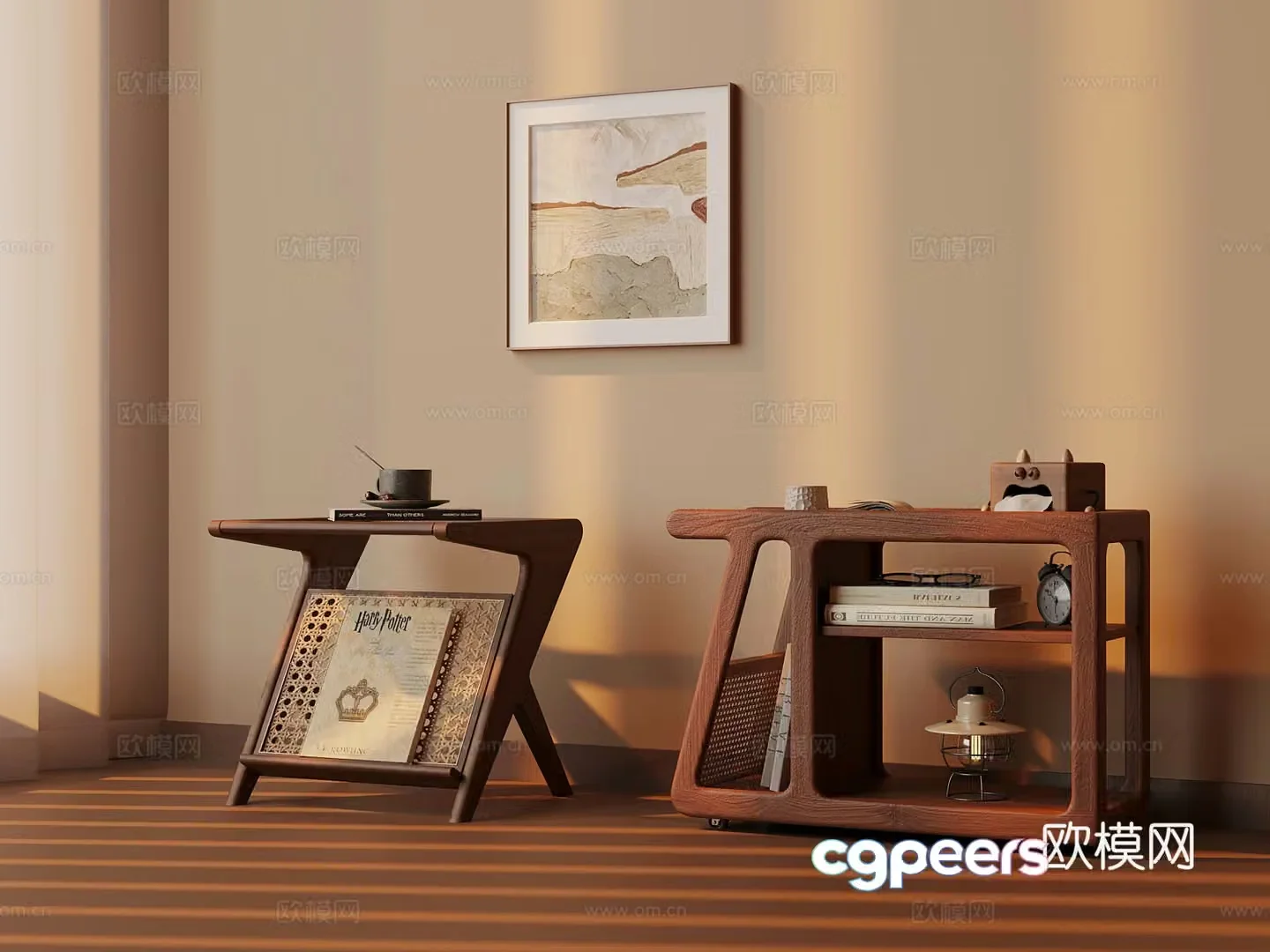 Middle-aged style edge table ornament 3D model
