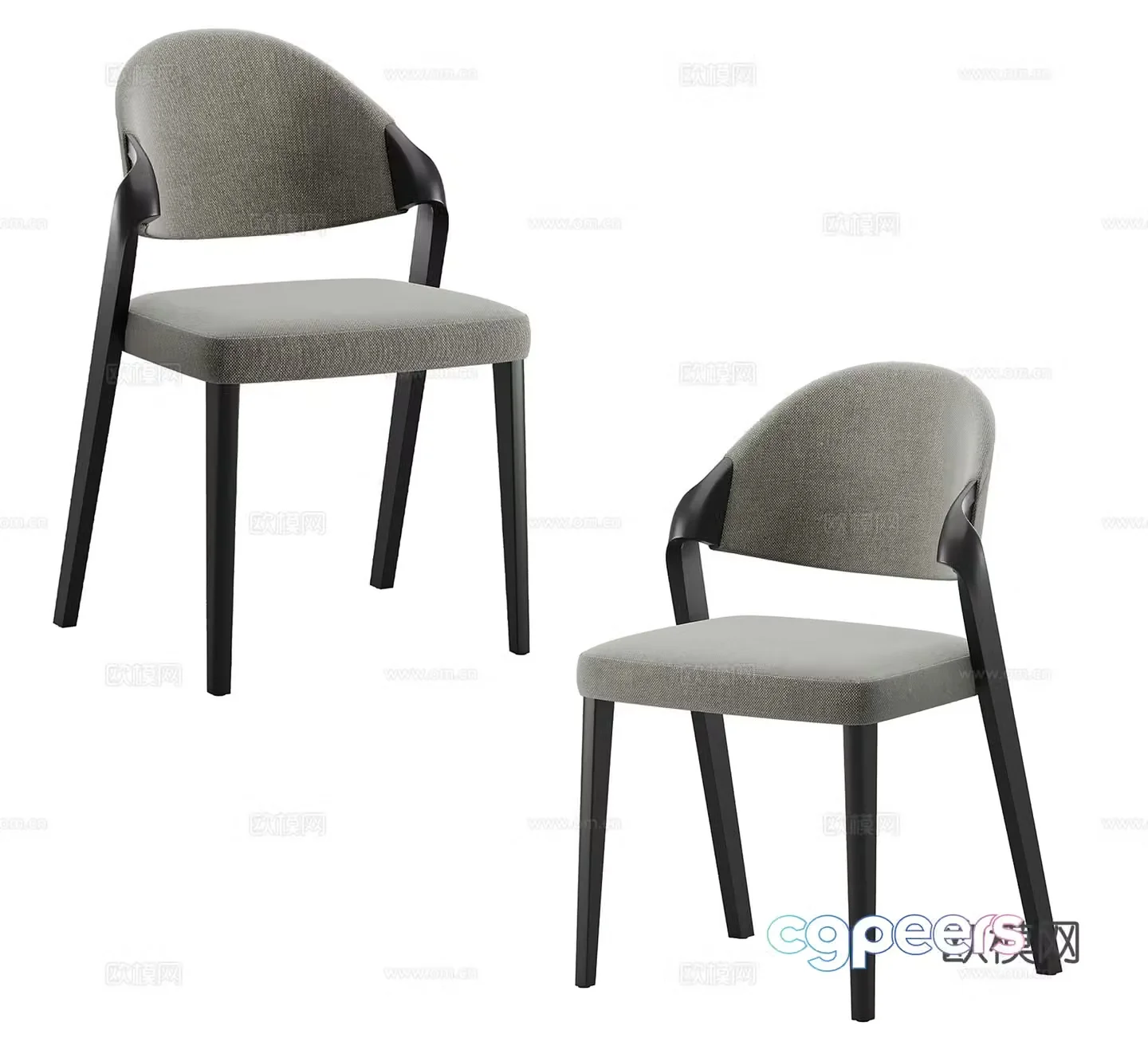 Modern single chair dining chair 3d model