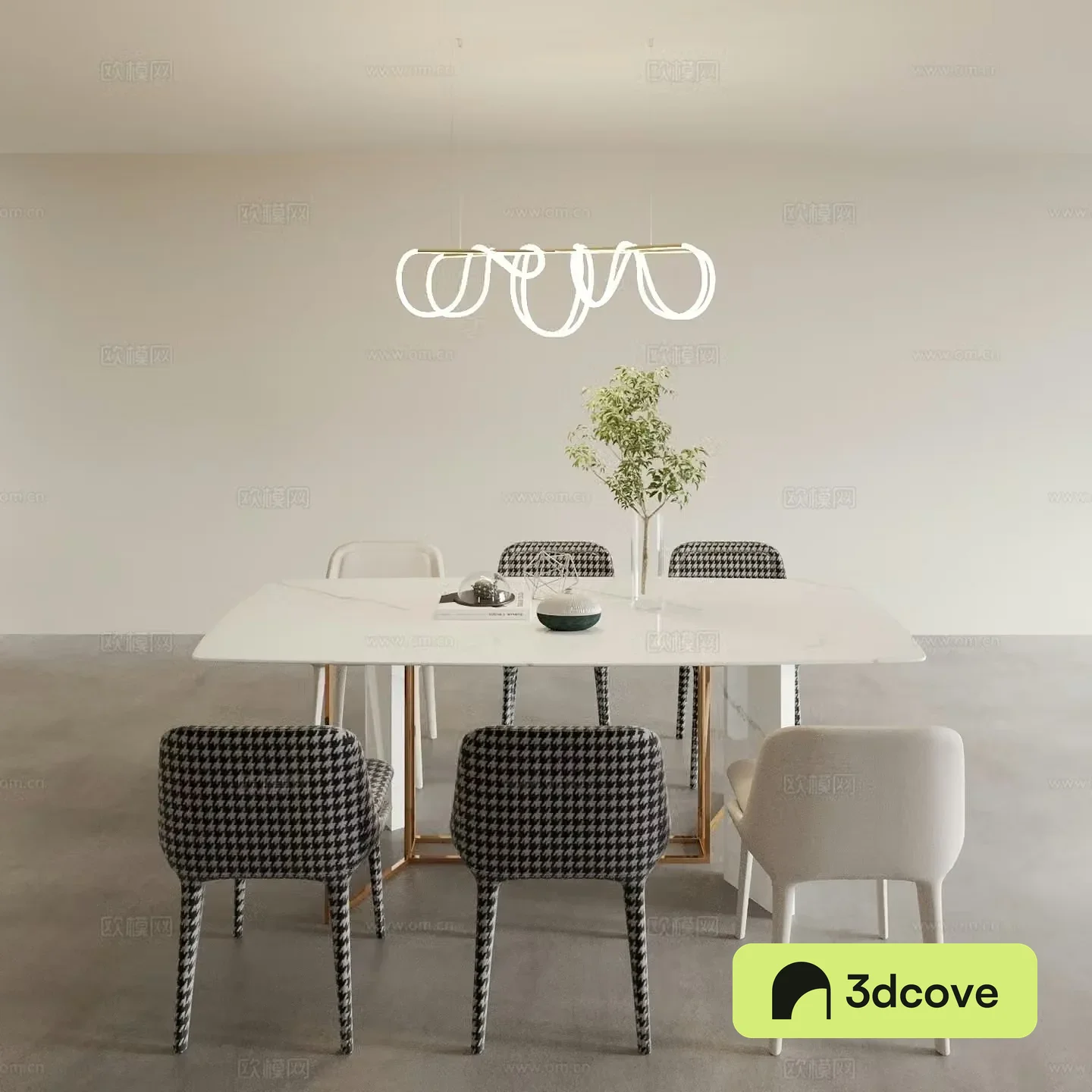 Modern dining table and chairs