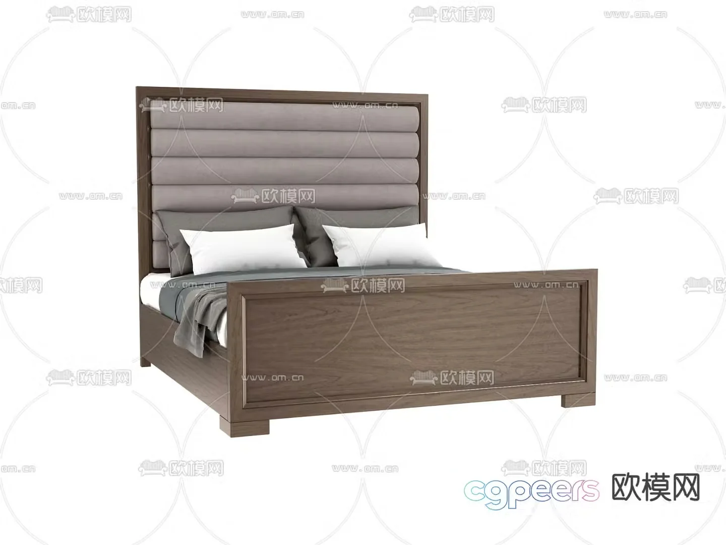 Modern double bed 3d model
