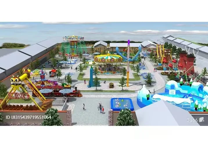 A 3D Rendering Of A Colorful Amusement Park 3D Model – 7269 – VRAY Render