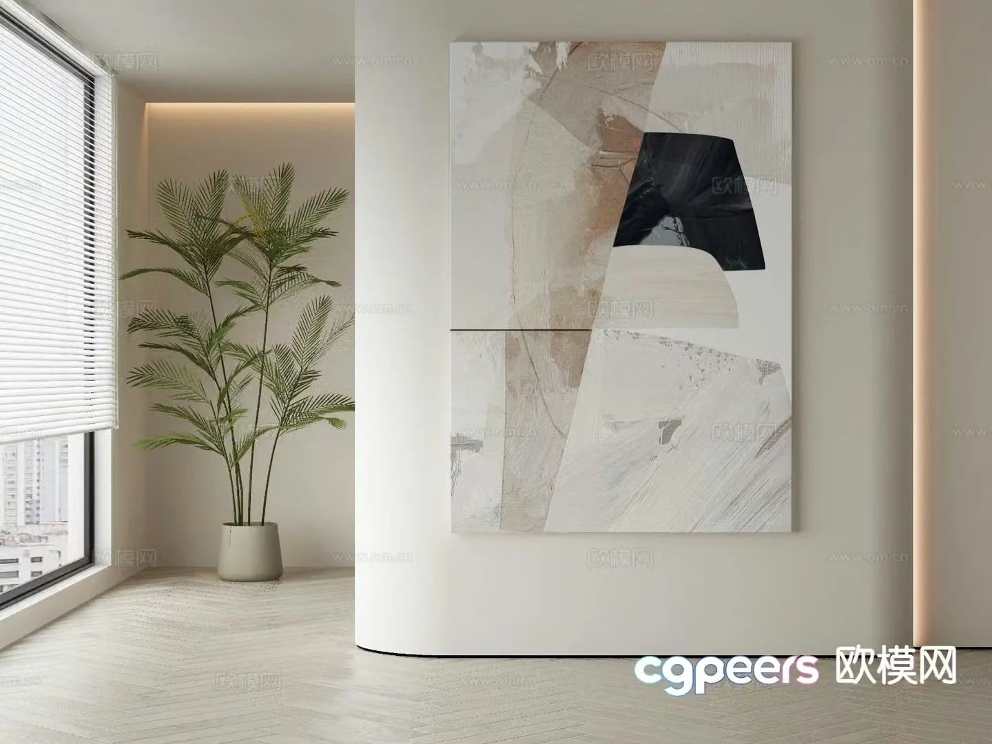Modern decorative painting Abstract hanging painting 3d model