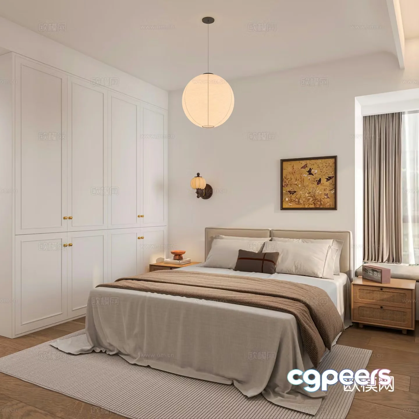 Middle-aged bedroom 3d model