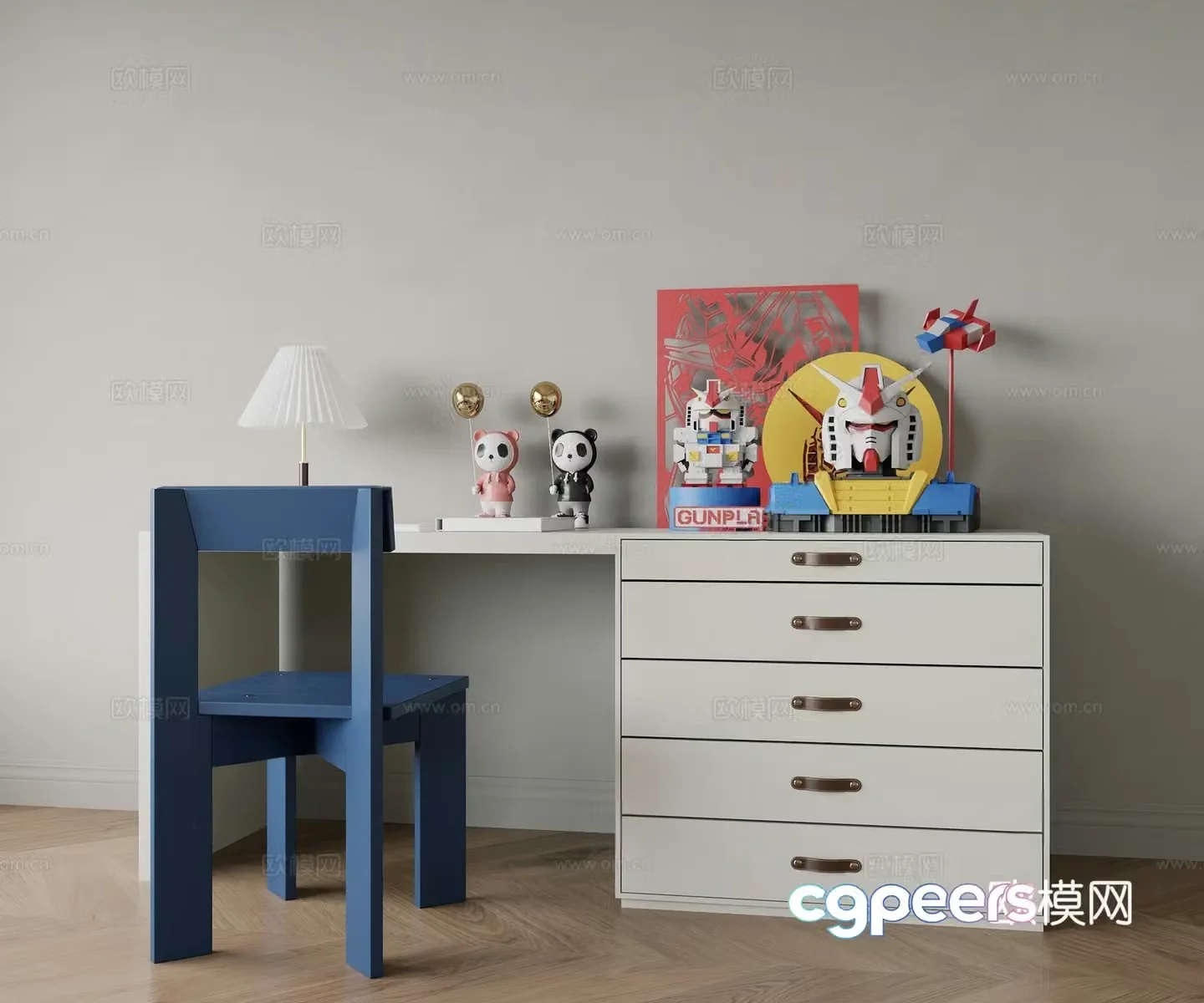 Modern desk_Modern desk_Makeup desk_Children’s desk 3D model