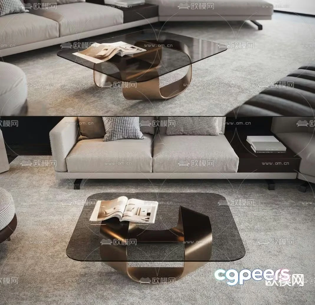 Glass coffee table 3d model