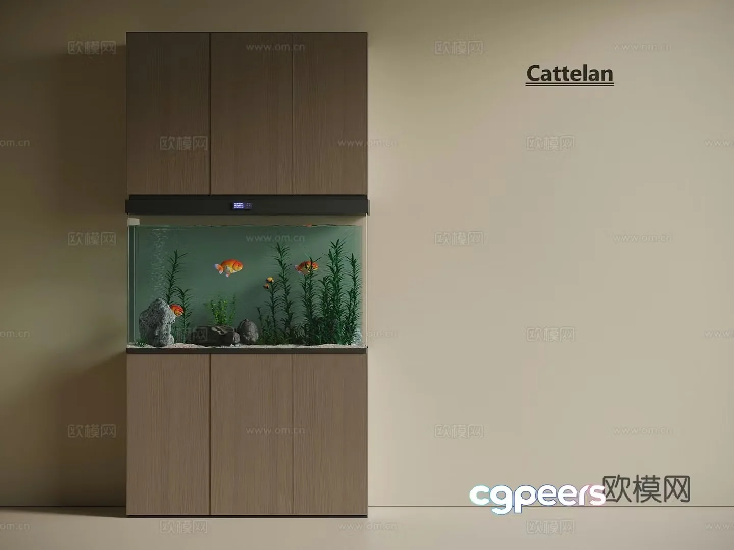 Italian light luxury fish tank fish tank cabinet fish tank 3d model
