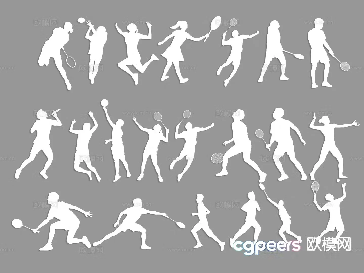 badminton sports wall decoration symbol silhouette wall decoration wall sticker 3d model