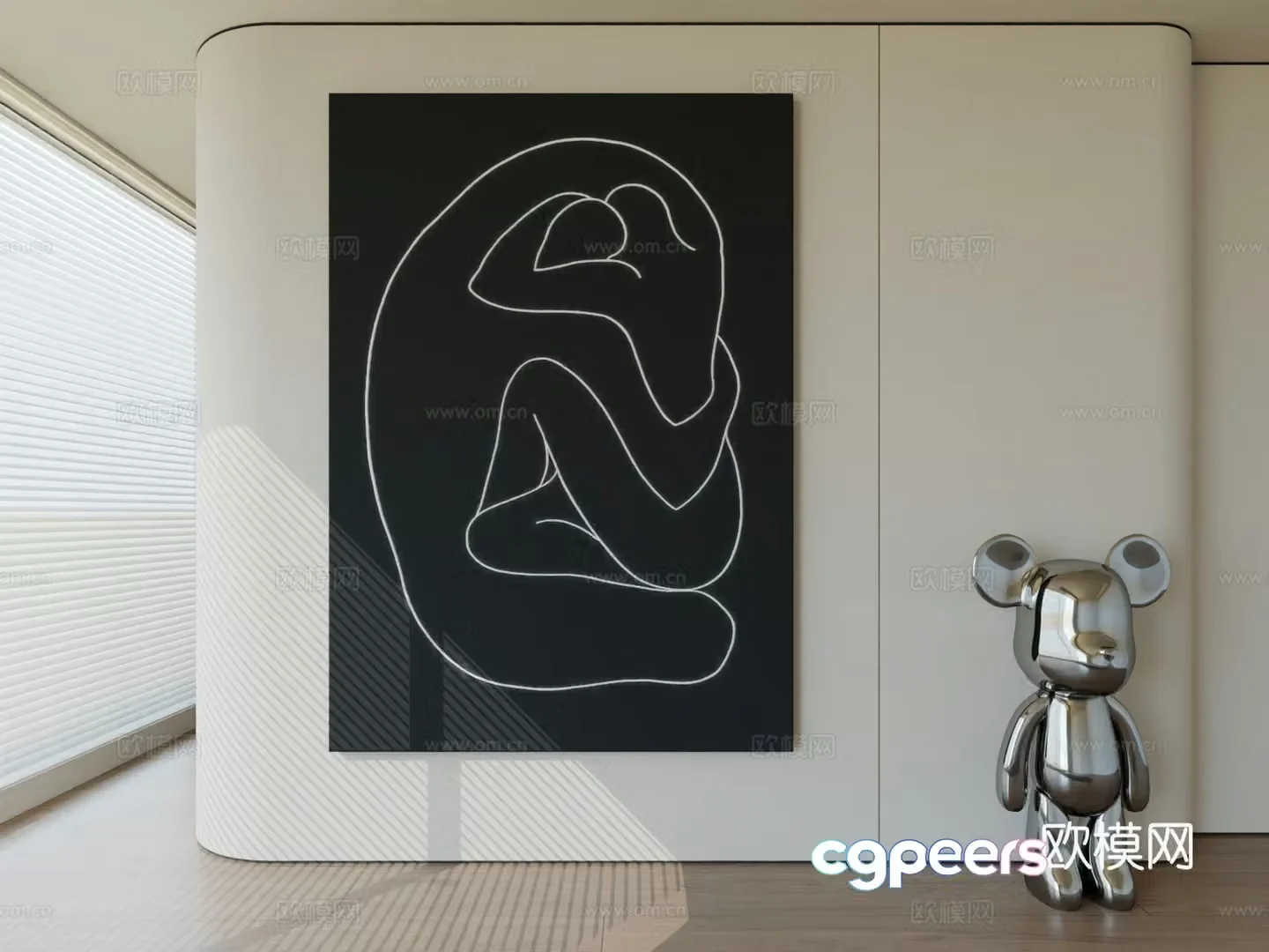 Modern minimalist hanging painting abstract art hanging painting 3d model