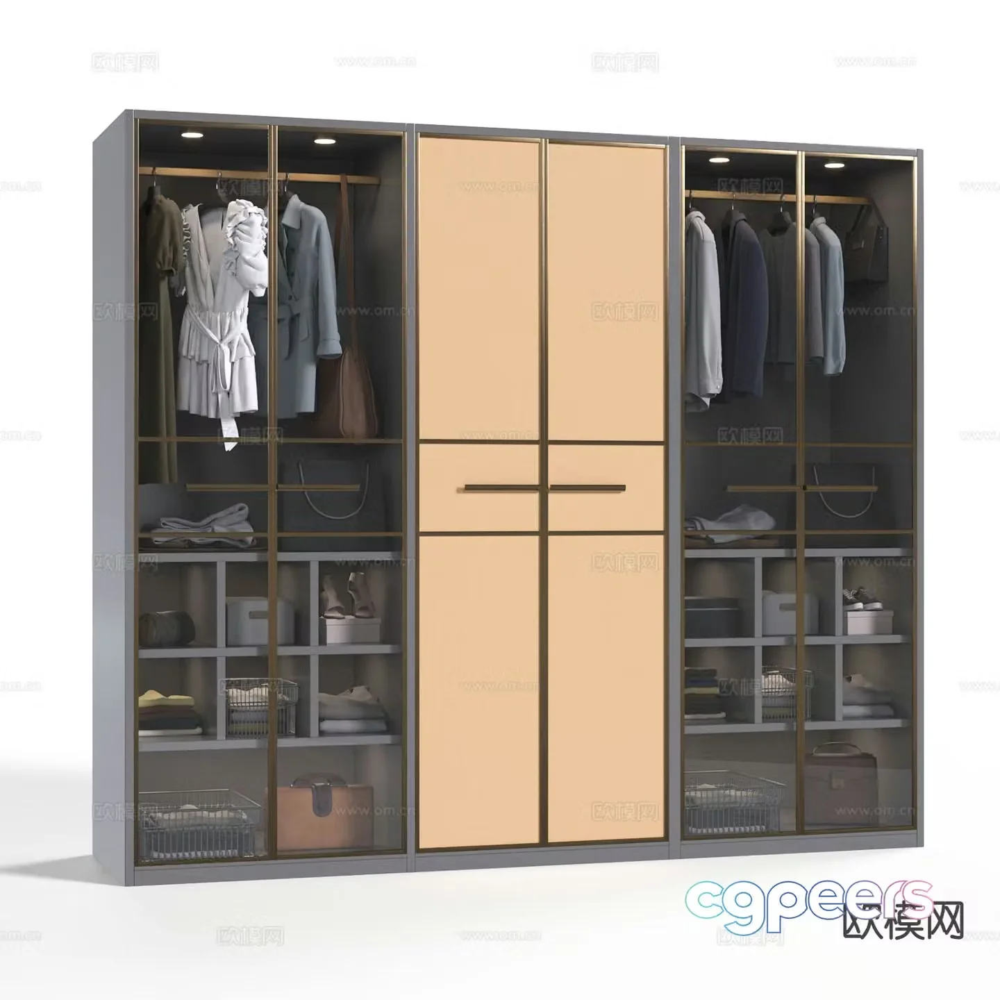 Modern glass wardrobe 3d model