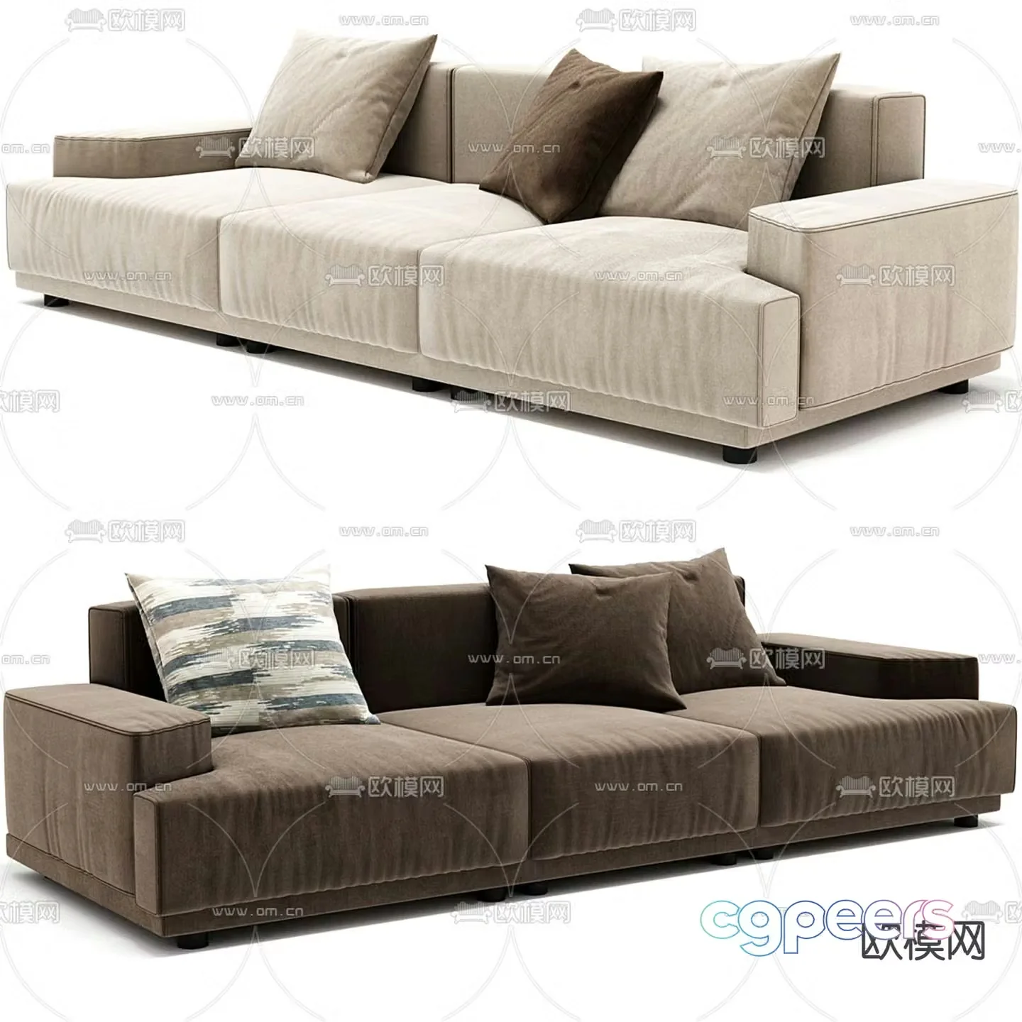 Twils multi-person sofa three-person sofa 3d model