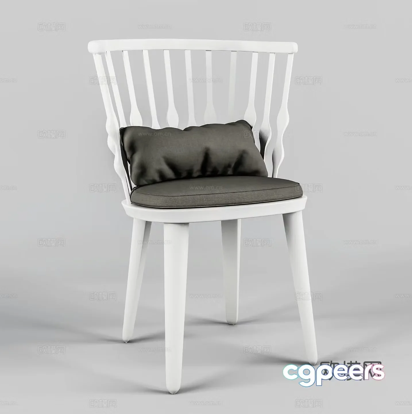 Modern leisure chair dining chair book chair single chair 3d model