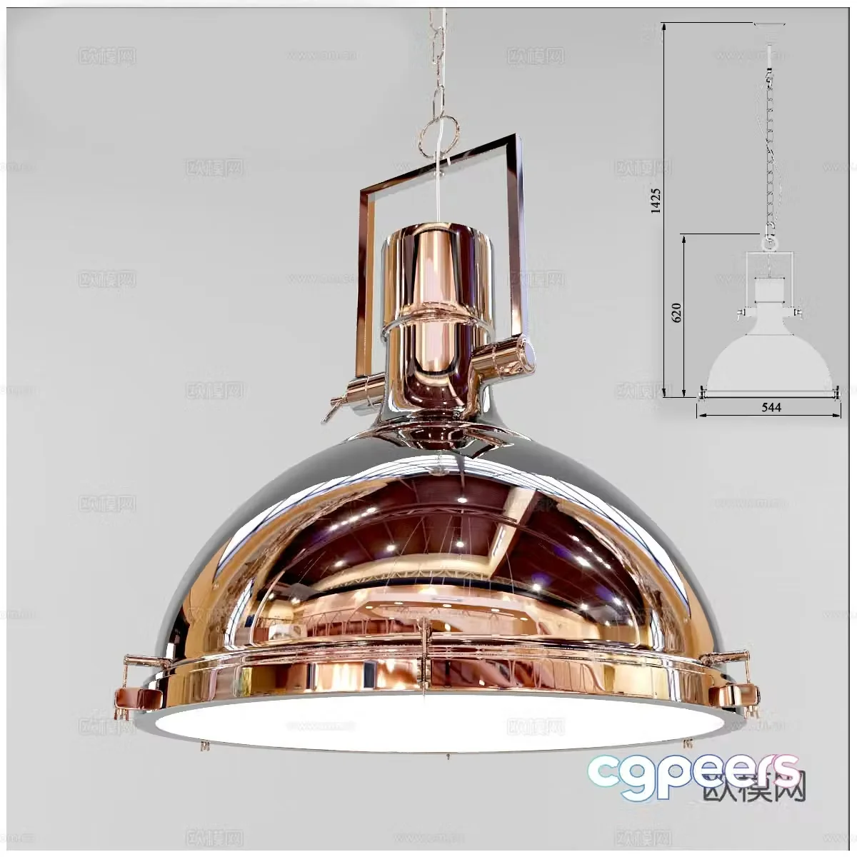 Industrial loft chandelier chandelier metal chandelier 3d model