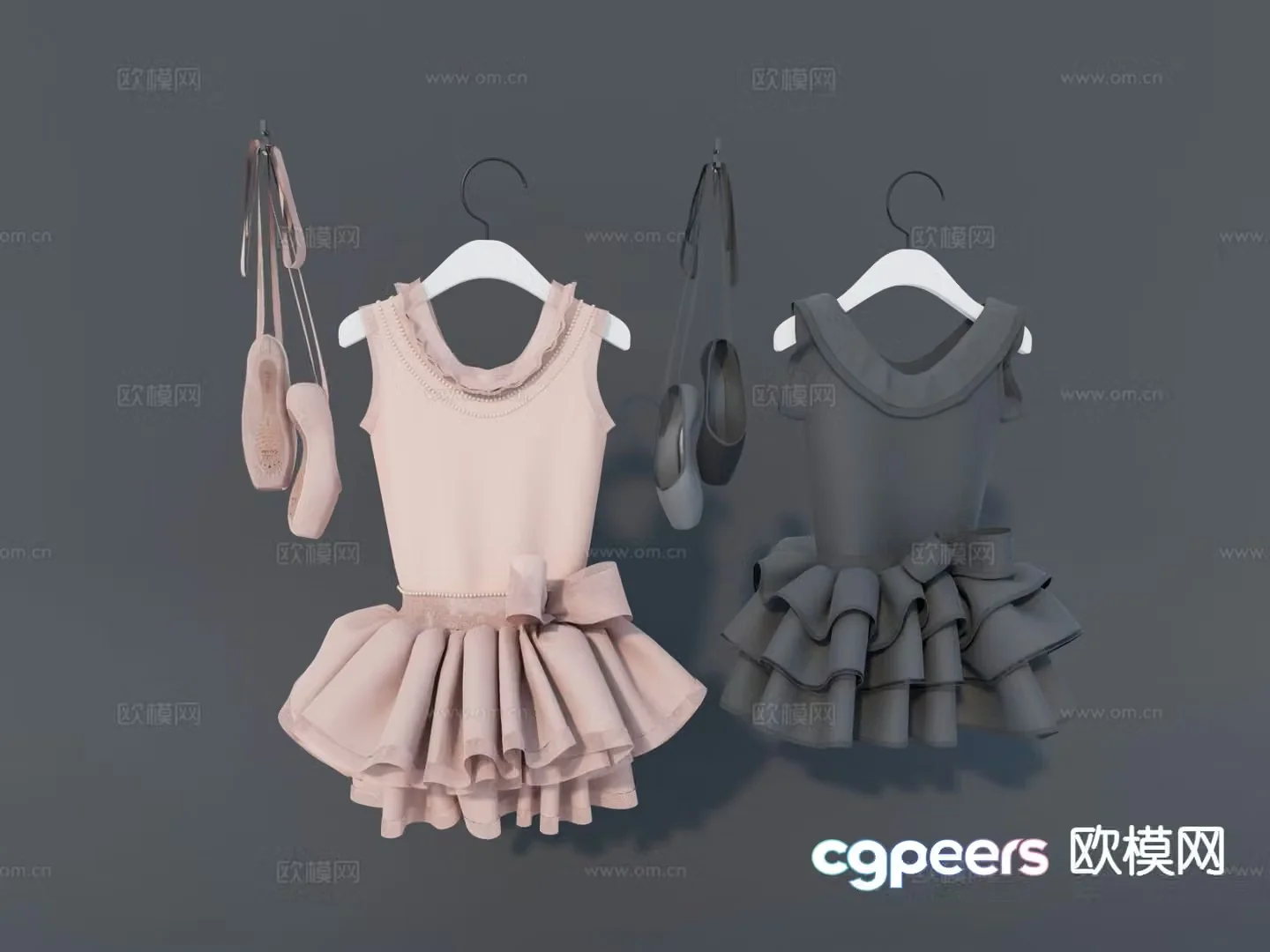 Modern clothing children’s skirt ballet skirt 3d model