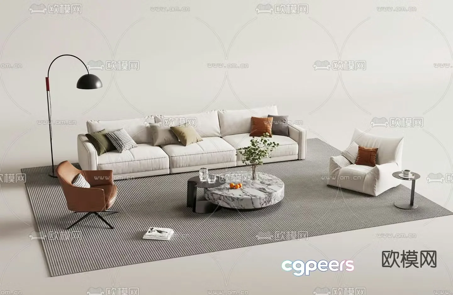 Modern sectional sofa 3d model