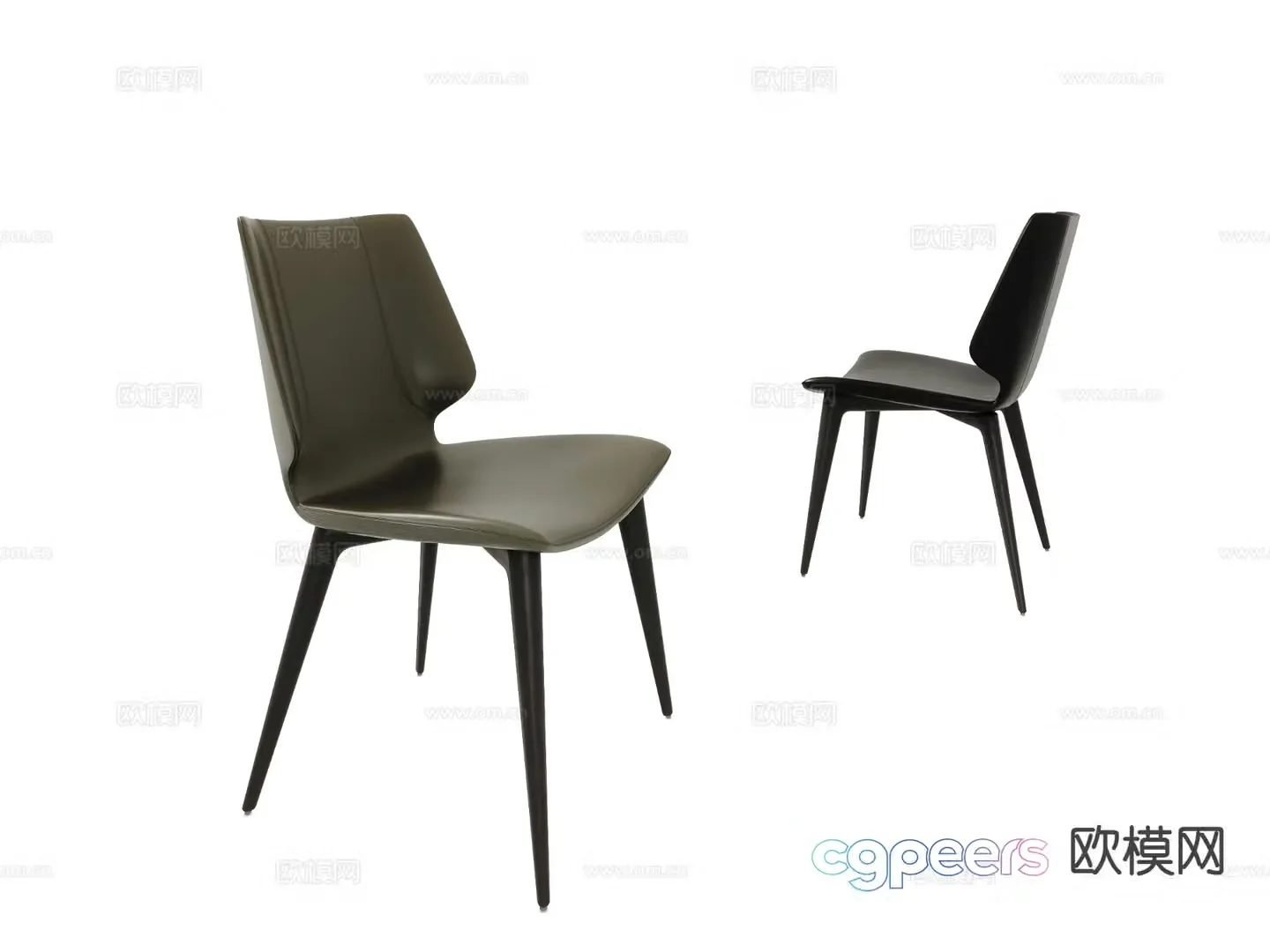 Modern dining chair single chair 3d model