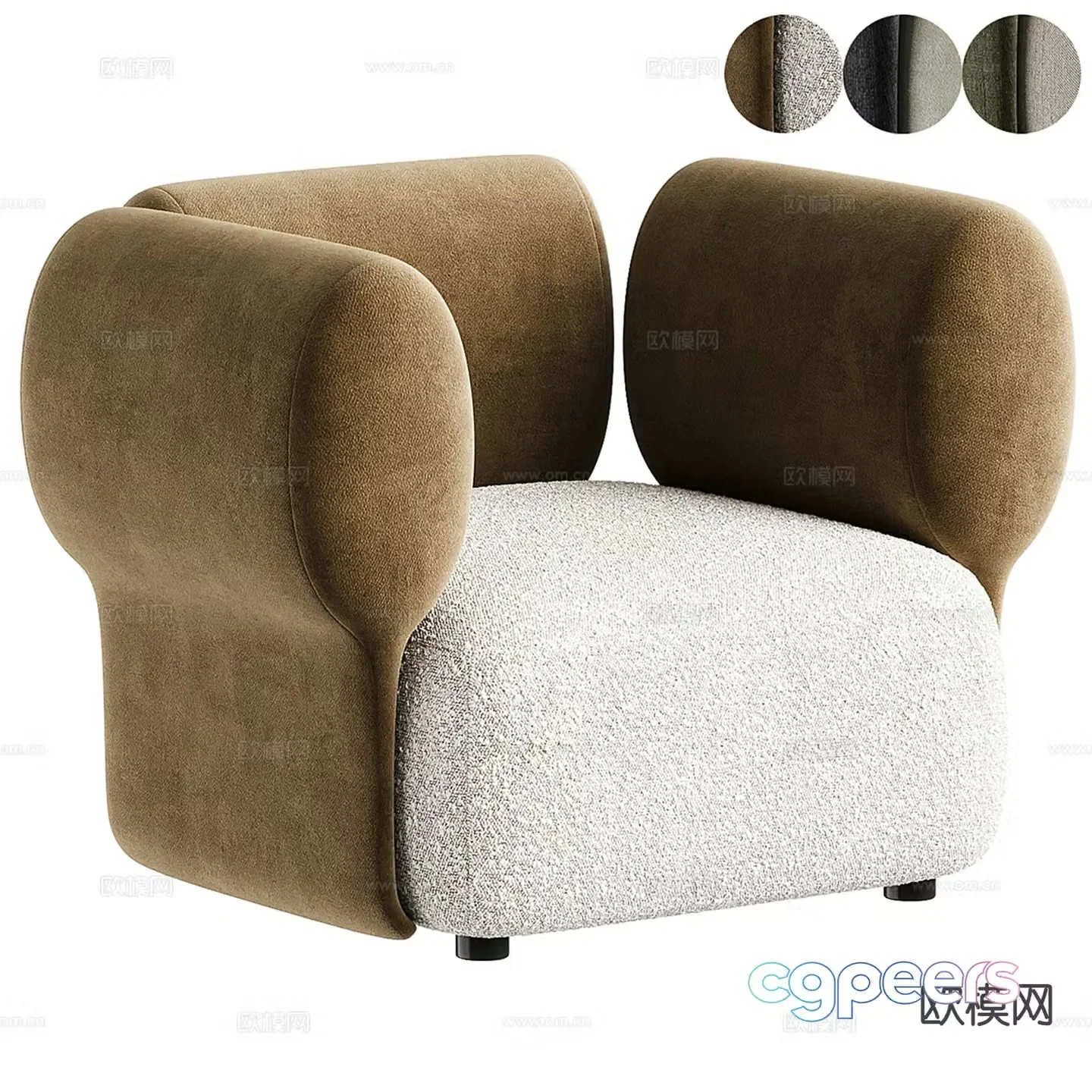 Italian single sofa 3d model