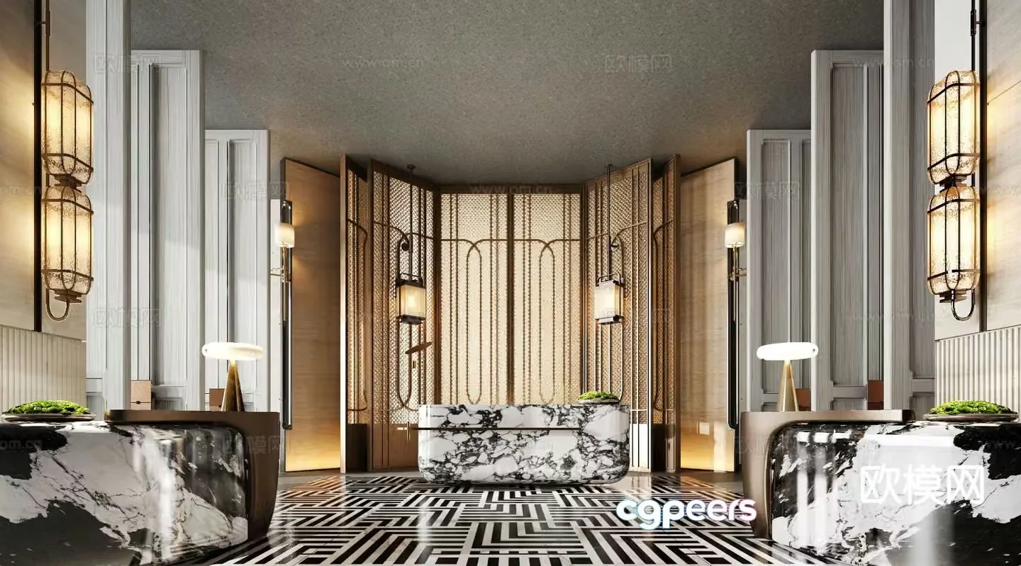 Italian office front desk 3D model