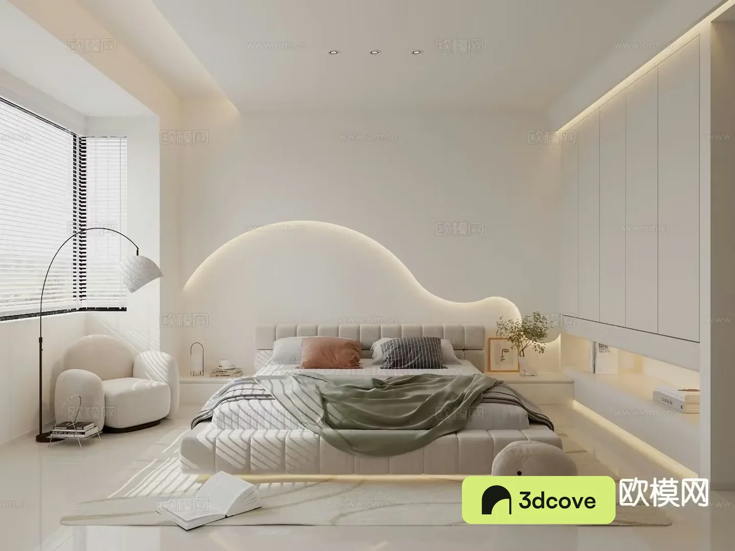 Cream style master bedroom