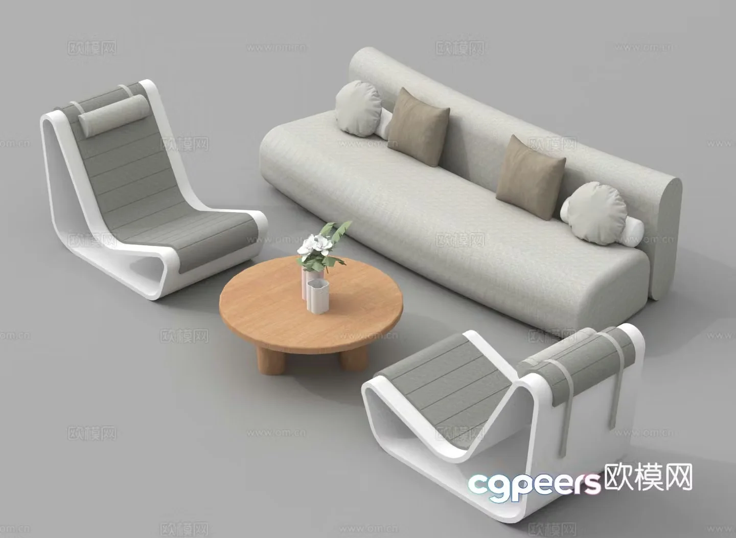 Outdoor sofa outdoor table and chair casual sofa leisure table and chair 3D model