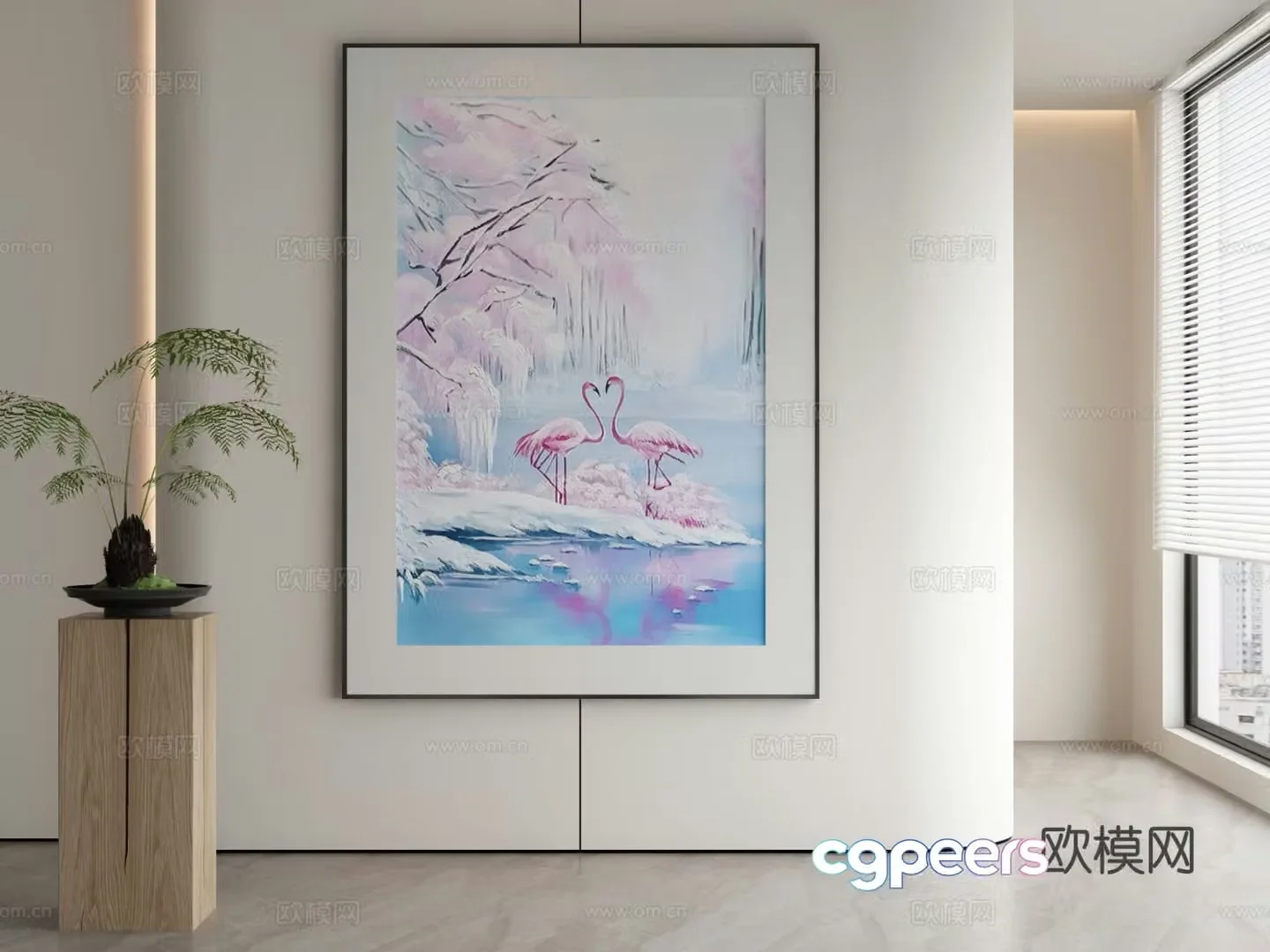 Modern landscape painting decorative painting 3d model