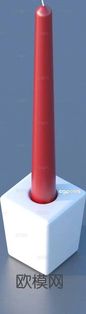 candle lighting supplies red candle 3d model