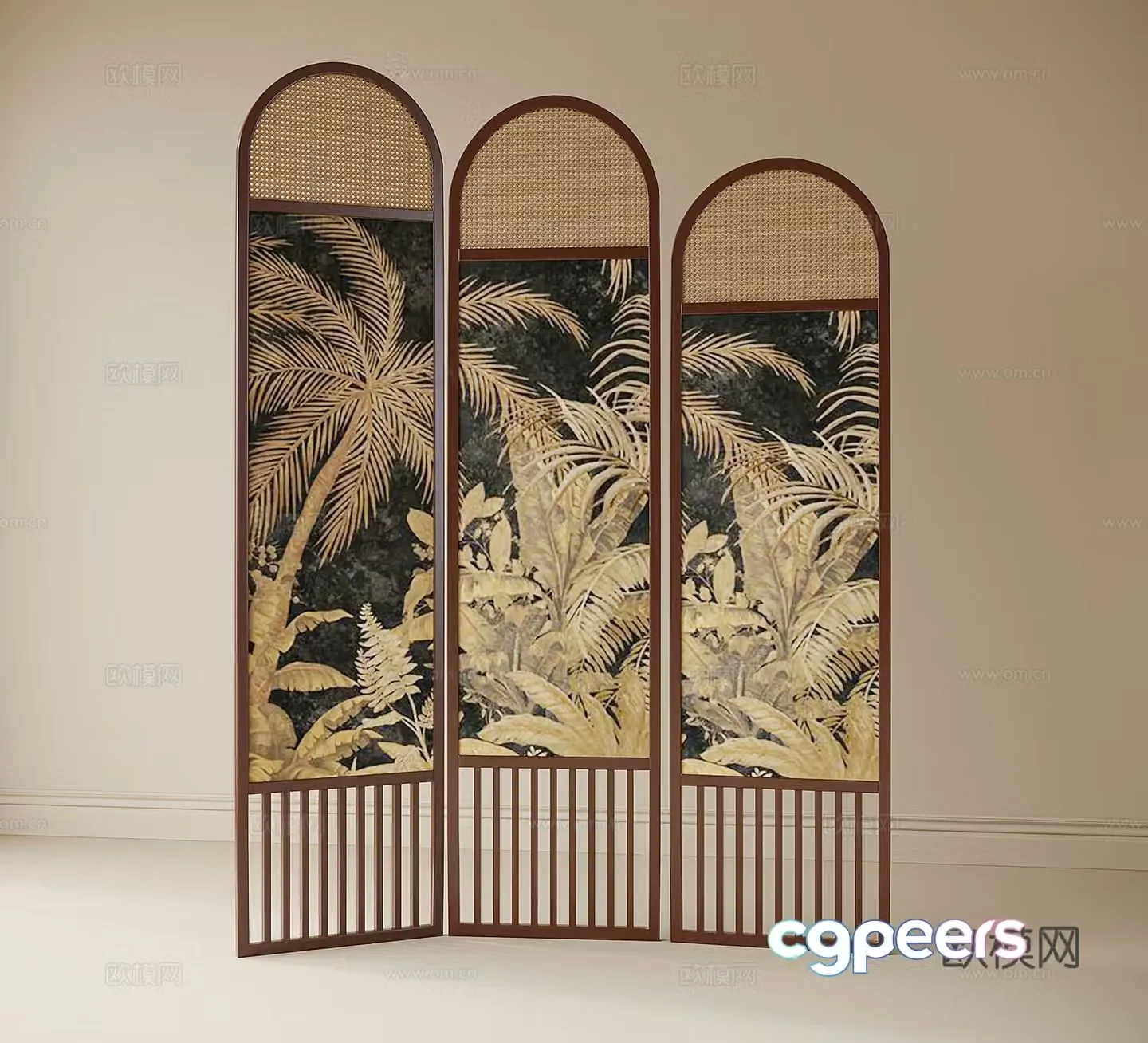 French folding screen 3d model