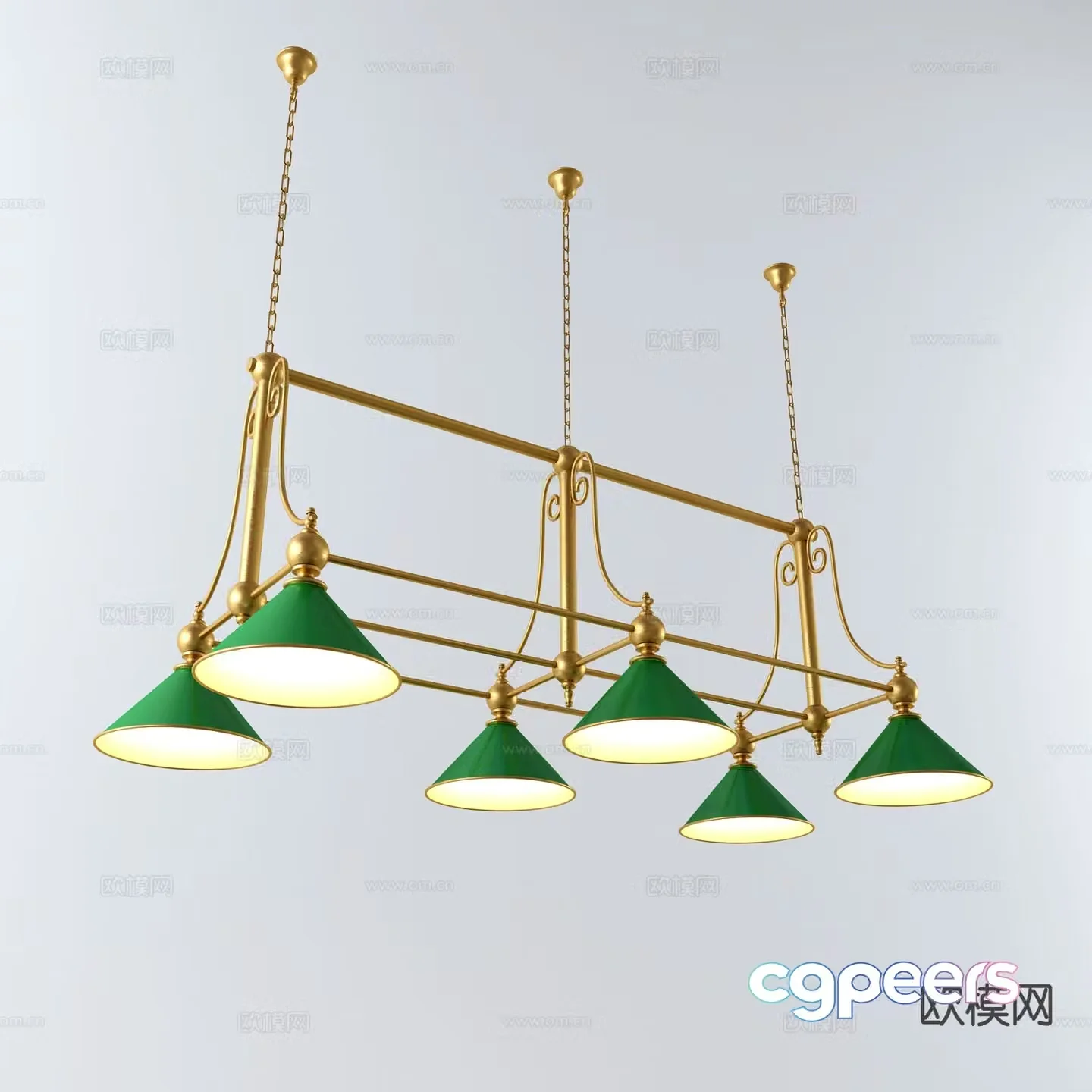 European pool table chandelier billiard lamp billiard lamp 3d model