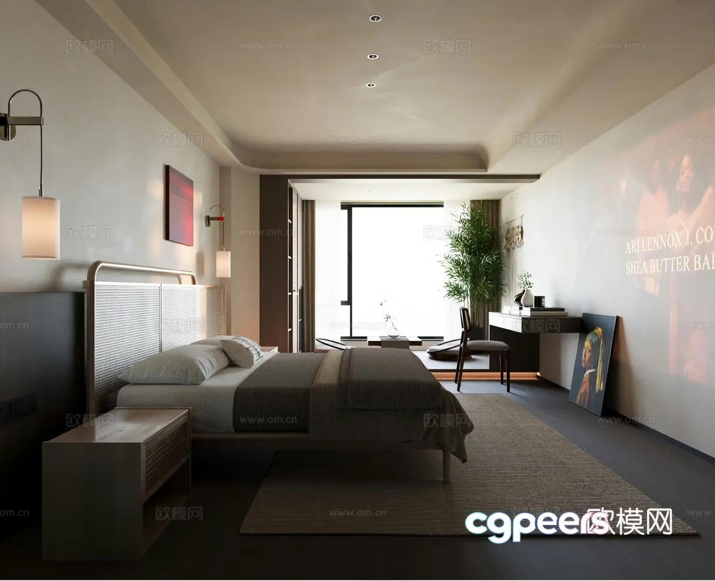 Modern bedroom master bedroom 3d model