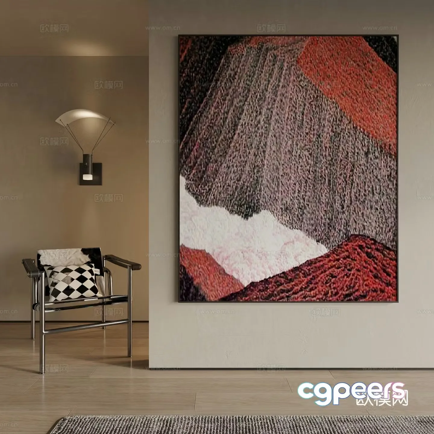 Modern decorative painting 3d model