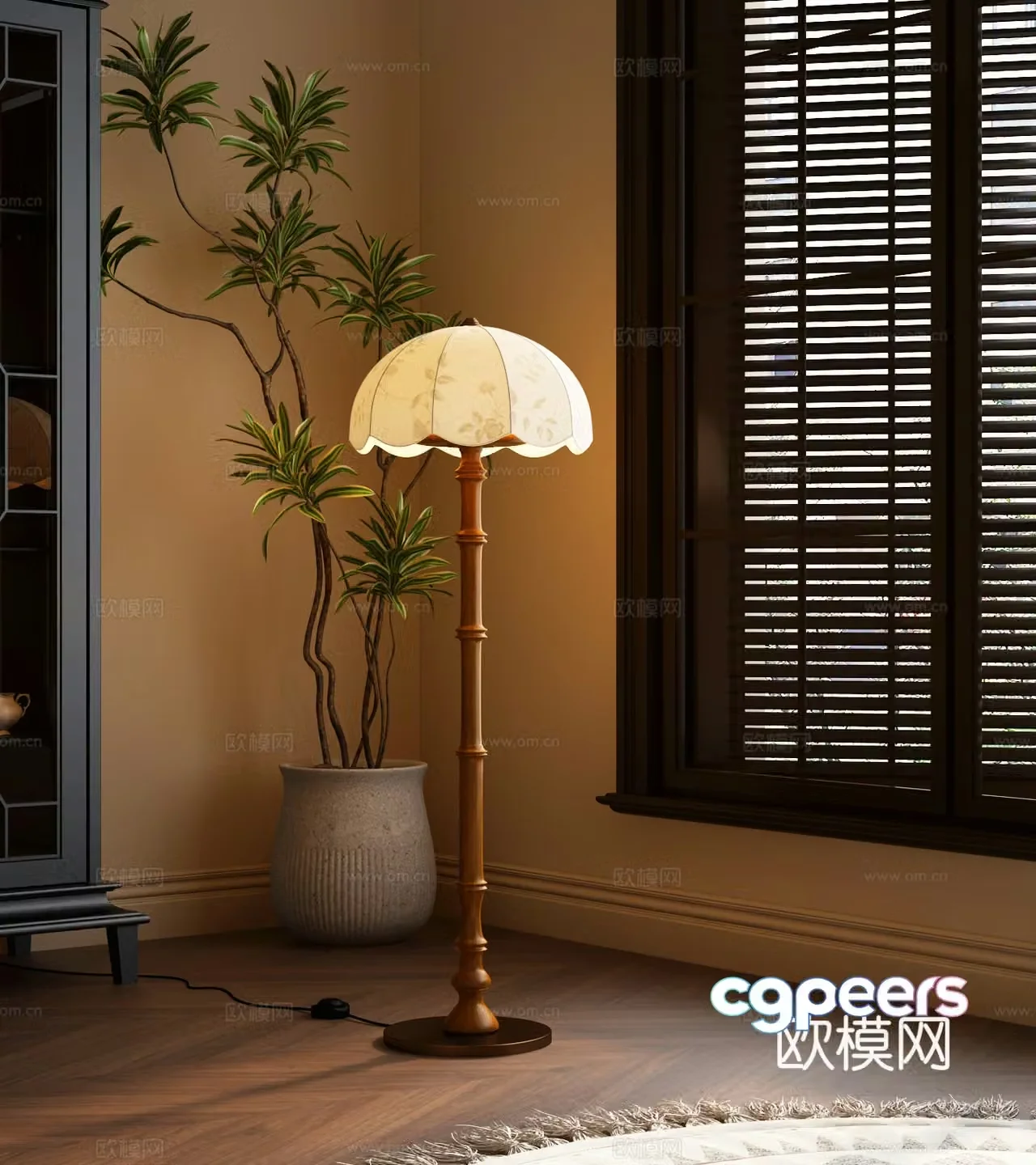 French retro floor lamp 3d model