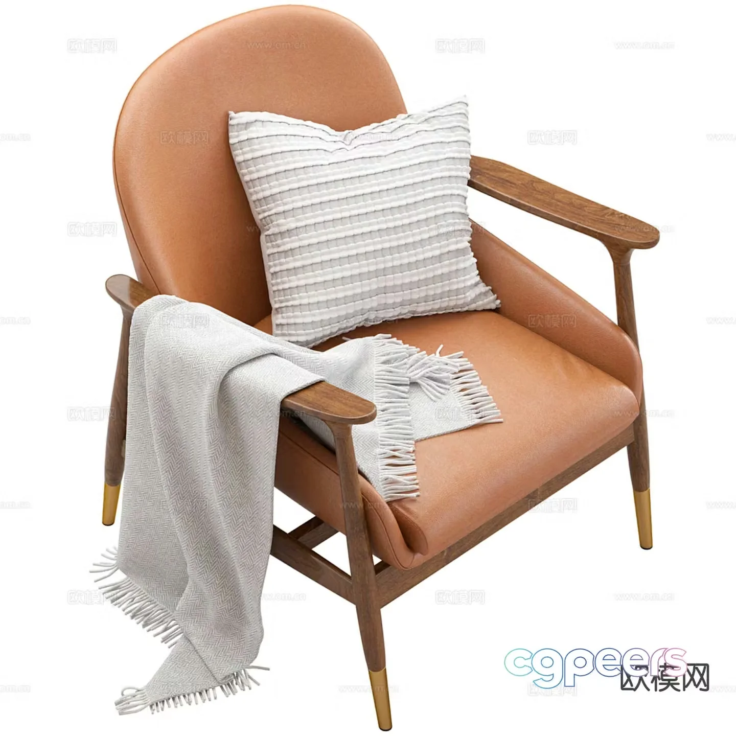 Nordic sofa chair leisure chair 3d model
