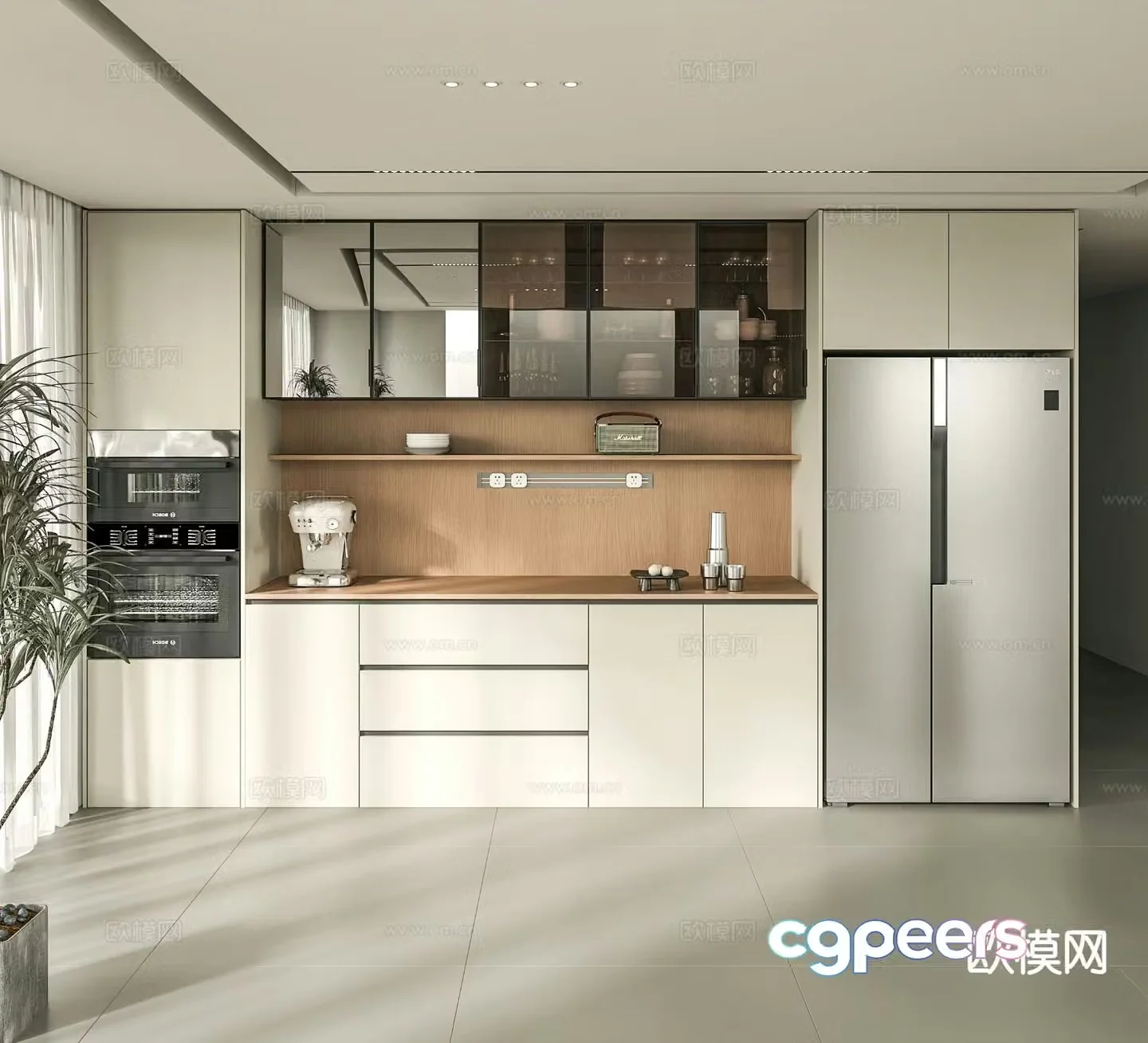 Modern wine cabinet sideboard 3d model