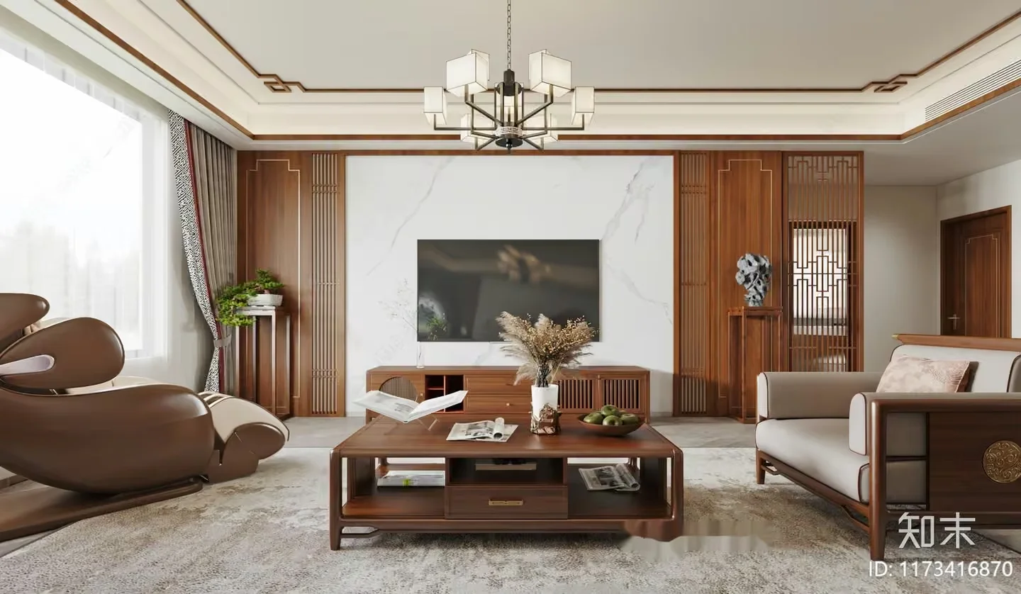 Modern Living Room 3D Model – 13569 – VRAY Render