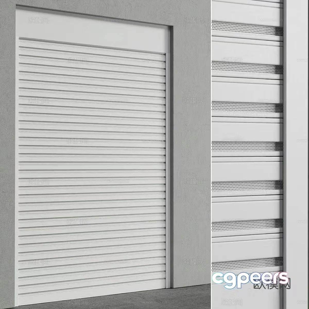 Modern electric rolling shutter door 3d model
