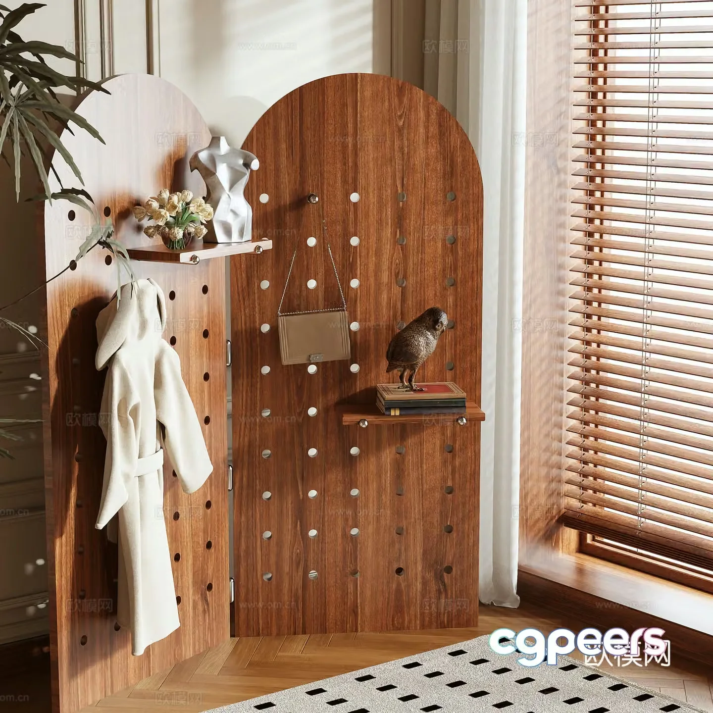 Log wind screen 3d model